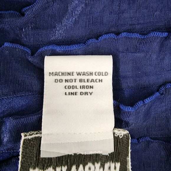 BonWorth Cardigan Womens Medium Blue 3/4 Sleeve Ruffled Layered Single Clasp - Picture 9 of 10